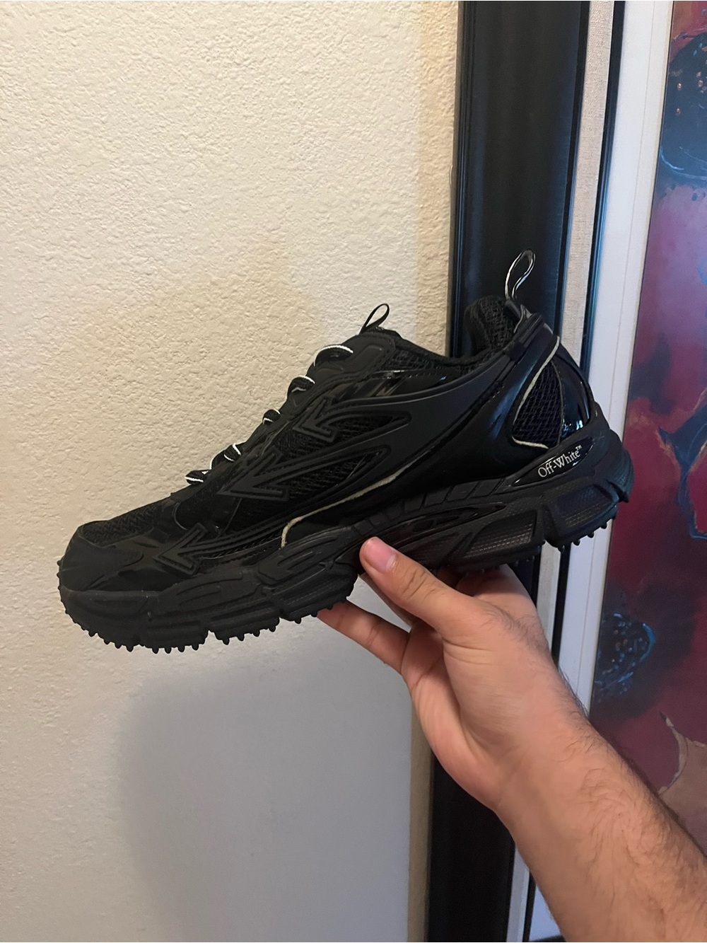 Off-White “be right back” Black Men's Trail Runner Sneaker
